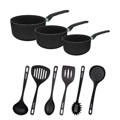 Set de 3 casseroles et 6 ustensiles Brandao FACKELMANN