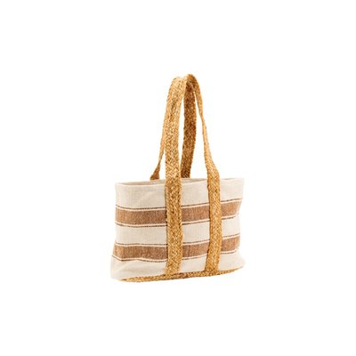 Sac en coton et jute rayure AUBRY GASPARD
