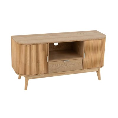 Meuble TV en bois naturel 2 portes 1 tiroir 1 niche - ORIGAMI HELLIN, DEPUIS 1862