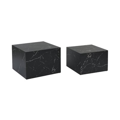 Set de 2 tables basses gigognes carrées effet marbre PAROS SWEEEK