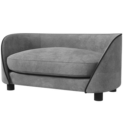 Canapé pour chien design - coussin déhoussable - velours gris PAWHUT