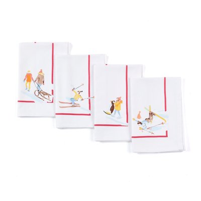 Lot de 4 Serviettes de table Happy Winter - 100% coton TRADITION DES VOSGES