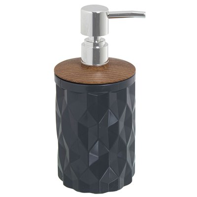 Distributeur de savon acrylique gris et bois 450ml WADIGA
