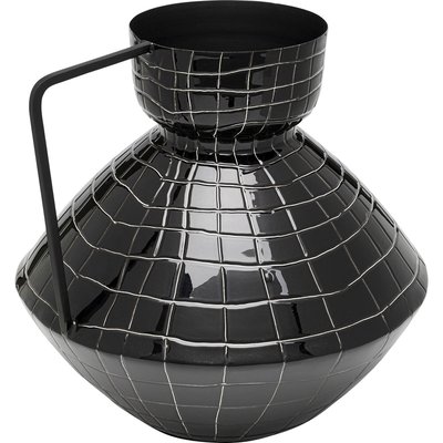 Vase quadrillé en acier avec poignée, MESH KARE DESIGN