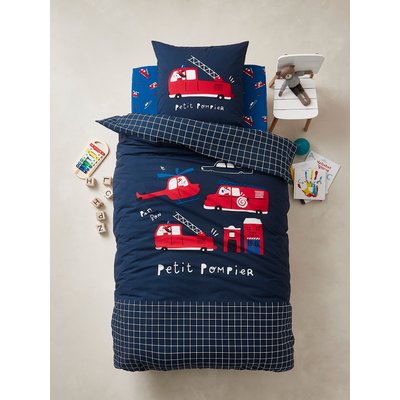 Parure housse de couette + taie d'oreiller enfant PETIT POMPIER VERTBAUDET