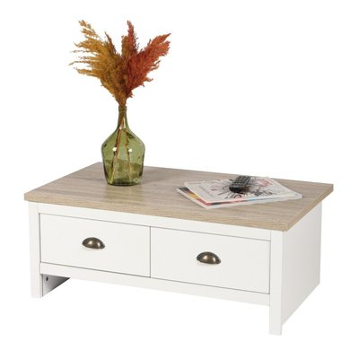 Table basse  2 tiroirs VIRGINIA DECORATIE