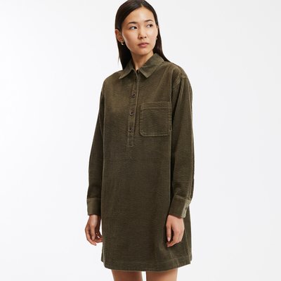 Korte jurk in geribd fluweel, Signature ALBANE LA REDOUTE COLLECTIONS