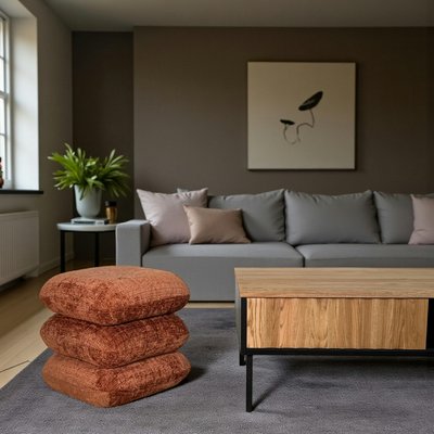 Pouf pivotant en tissu - aspect coussins empilés IENA PIER IMPORT