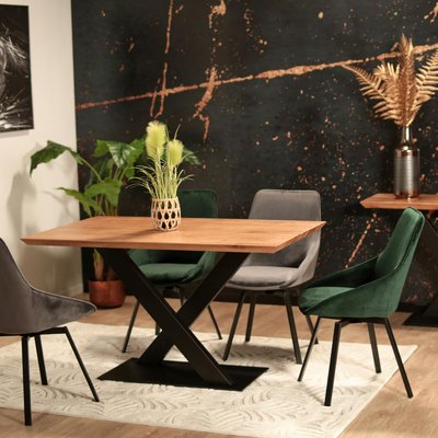 Table à manger rectangulaire contemporaine bois et métal 135 cm VOLGA PIER IMPORT