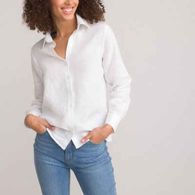 Chemise manches longues en lin LA REDOUTE COLLECTIONS