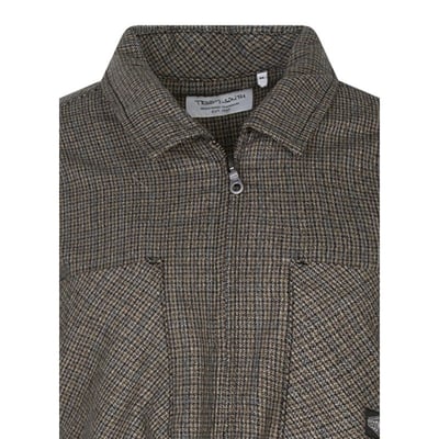 Chemise grise à carreaux coupe ample col à revers et à manches longues TEDDY SMITH