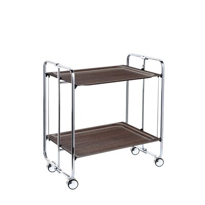 Table roulante pliante BAUHAUS, 2plateaux,  châssis chromé DON HIERRO