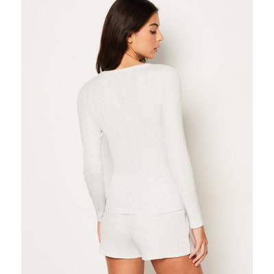 T-shirt manches longues en coton côtelé COLYN ETAM