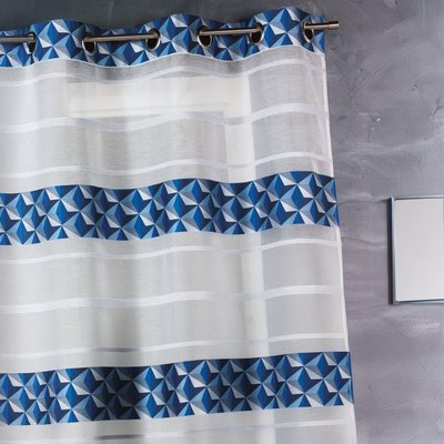 Voilage en jacquard fantaisie à rayures horizontales HOME MAISON