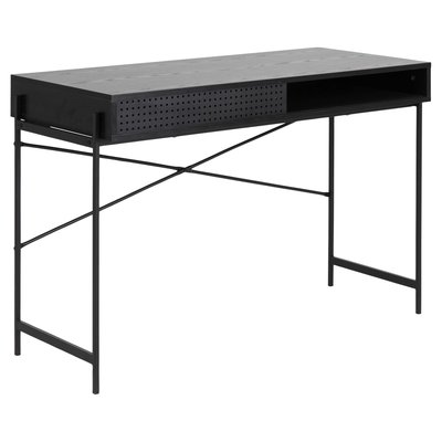 Bureau Aria en MDF et métal avec 1compartiment ouvert et 1 porte coulissante TOILINUX