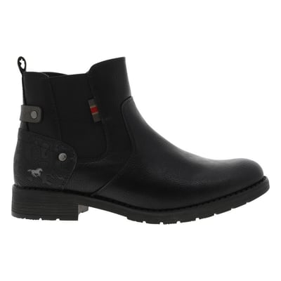 Boots cognac à talon décroché bas avec un zip et un soufflet élastiqué MUSTANG