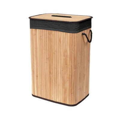 Panier à linge pliable en bambou avec couvercle et poignées COMPACTOR