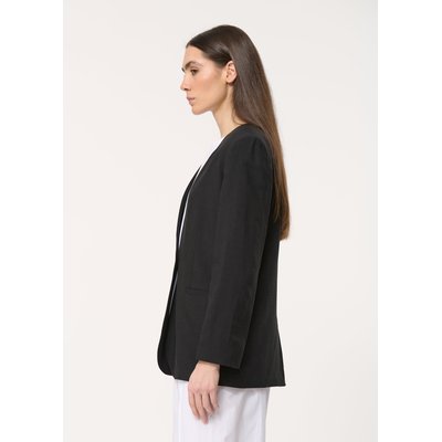 Veste de tailleur noire sans col HUMILITY