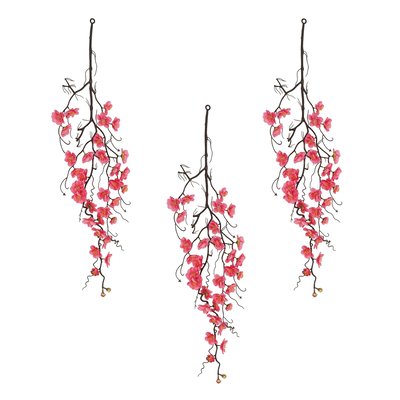 Chute plante artificielle cerisier rose 78cm lot de 3 LIGNE DECO