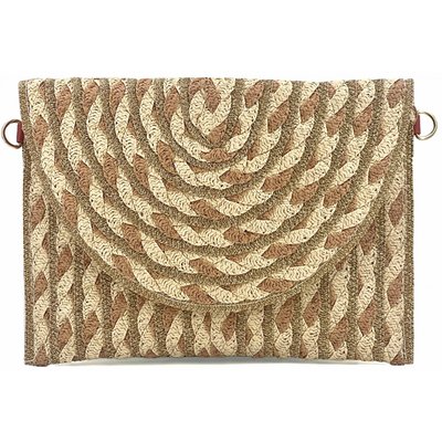 Sac à main pochette en paille à rabat LES SACS DE K'RLOT