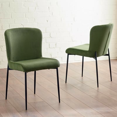 Sylvie  Corduroy Upholstered Dining Chairs (Set of 2) SO'HOME