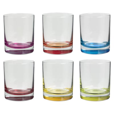 Lot de 6 verres bas en verre COLORI'EAU SECRET DE GOURMET