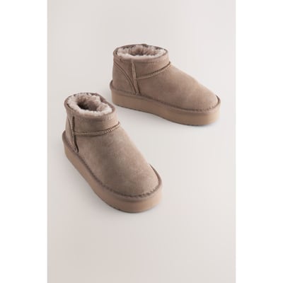Bottes plates en daim imperméable fourrées NEXT