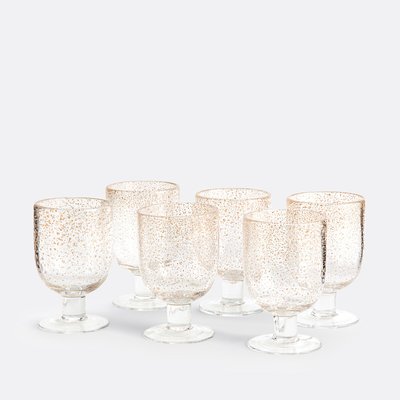 6er-Set Gläser mit Fuss Paljett, Blasen- und Glanzglas LA REDOUTE INTERIEURS