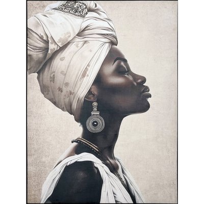 Portrait africain élégant sur velours avec cadre raffiné RECOLLECTION