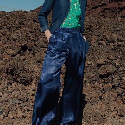 BILLY pantalon en satin PROMOD