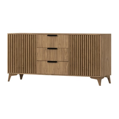 buffet bas  effet bois  3 tiroirs et 2 portes , PORTMORE BEST MOBILIER