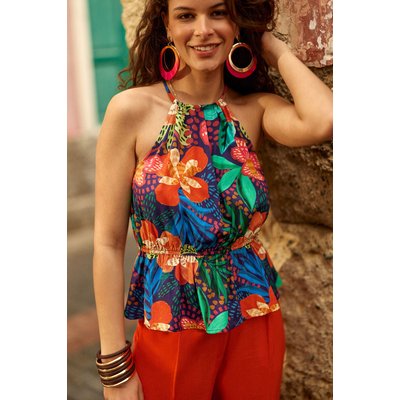 Top sans manches col rond imprimé floral TOMO LA PETITE ETOILE