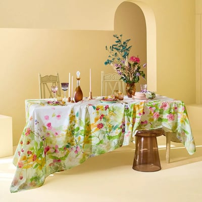 Nappe lin & coton lavé SOUFFLE FLEURI GARNIER THIEBAUT