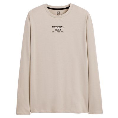 Back Print T-Shirt with Long Sleeves LA REDOUTE COLLECTIONS
