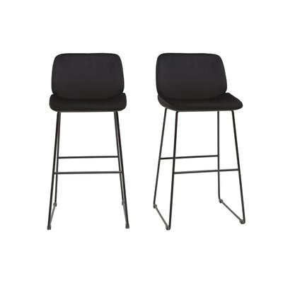 Tabourets de bar fixes en tissu velours   pieds métal  H65 (lot de 2) KAOLY MILIBOO