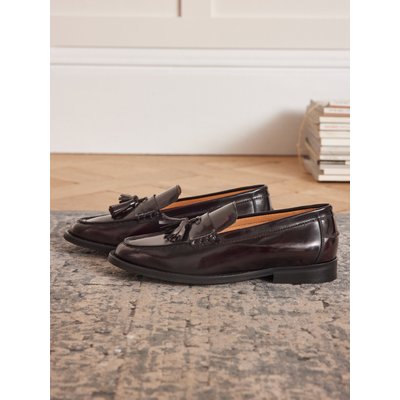 Mocassins pompons cuir CYRILLUS