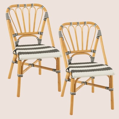 Chaises parisiennes tressées rayures (lot de 2) - MONTMARTRE HELLIN, DEPUIS 1862