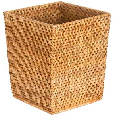 Poubelle rectangulaire en rotin tressé 25x25x30cm WADIGA