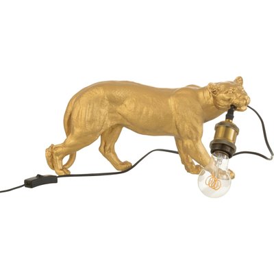 Lampe décorative puma doré en résine ambiance design chic RECOLLECTION
