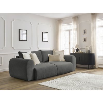 Canapé droit convertible 3 places en tissu lisse, LUCIEN BOBOCHIC