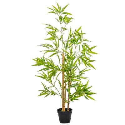 Bambous artificiels 1,20H m - lot de 2 bambous artificiels avec pots OUTSUNNY