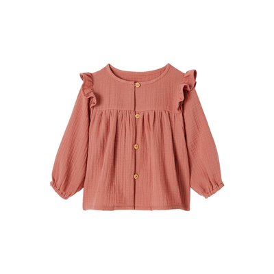Blouse à volants en gaze de coton VERTBAUDET