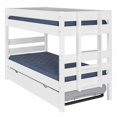 Pack lit superpose gigogne avec 3 matelas Bois massif  ANIBA AKITEN RETAIL