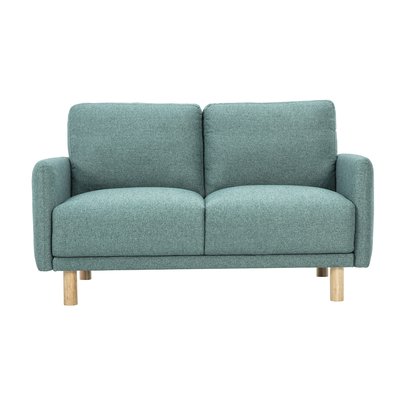 Canapé design 2 places en tissu vert de gris et bois clair BONO MILIBOO
