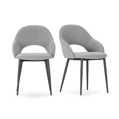 Lot de 2 Chaises en tissu et métal LILA CALICOSY
