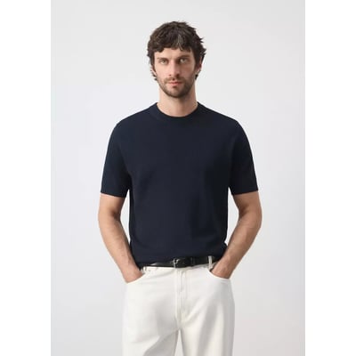 T-shirt en mélange de coton maille fine MANGO MAN