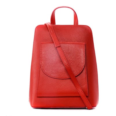 Sac à Dos En Cuir Véritable Spink - Couleur Rouge - Avec Poches Frontales - Neuf Avec étiquettes