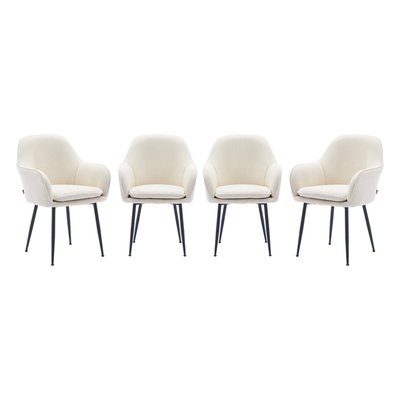 Fauteuil velours côtelé et pieds métal (lot de 4) SHELLA SWEEEK