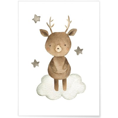 Affiche Enfant Cerf L'AFFICHERIE
