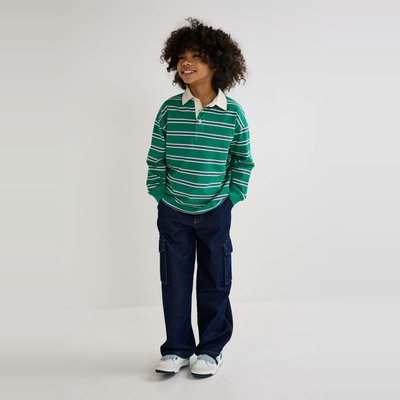 Jean cargo large, contenant du coton BIO MONOPRIX